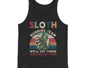Vintage Sloth Running Team We'll Get There Funny Sloth Tank Top Vintage Sloth Running Team We'll Get There Funny Sloth Tank Top