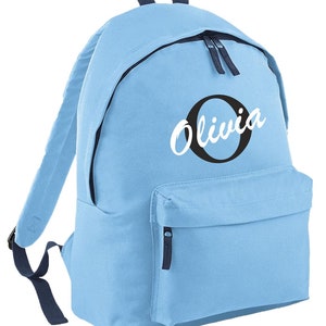 Personalised Backpack With Name and Initial, Back to School, Laptop ...