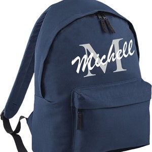 Personalised Backpack With Name and Initial, Back to School, Laptop ...