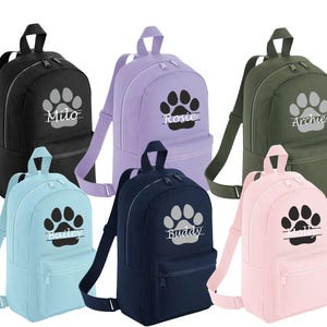 Personalisierte Hundetasche | Benutzerdefinierte Pfotenabdruck Rucksack | Jeder Name Druck | Welpen Geschenk | Rucksack | Trainingsspielzeug | Leckerli Tasche | Trainingsbeutel