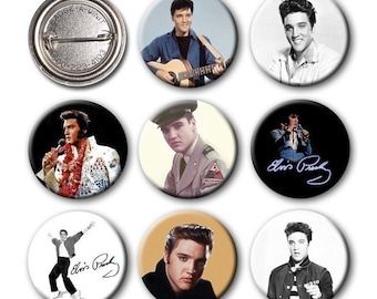 ELVIS PRESLEY - Pinback Buttons (set of 8)