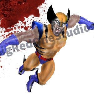Wolverine Original Superhero Art | Superhero Wall Art | Digital superhero poster | Kids room wall decor | Superhero Poster | Kids Room