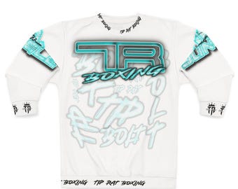 TIP RAT Boxen Sweatshirt | Boxen Rundhalsausschnitt, Teal Neon Grafik