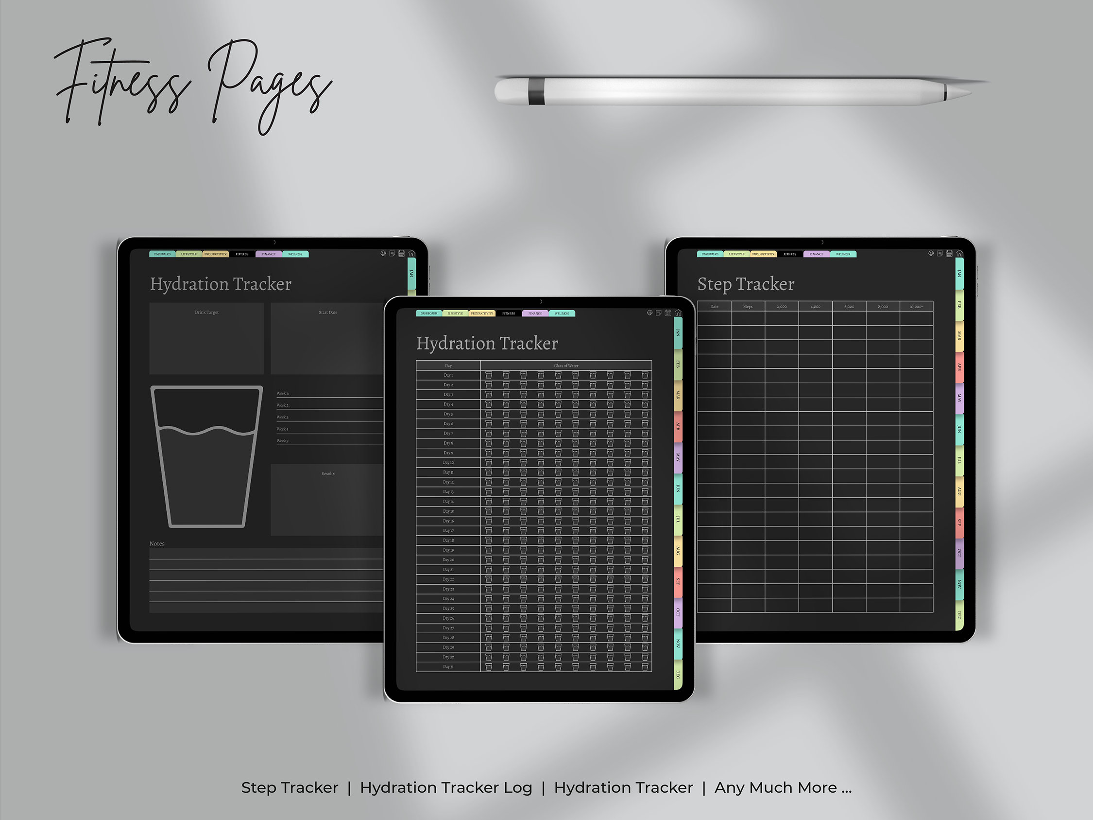 All-in-one Digital Planner 2025, Dark Mode, Digital Planner, Weekly ...