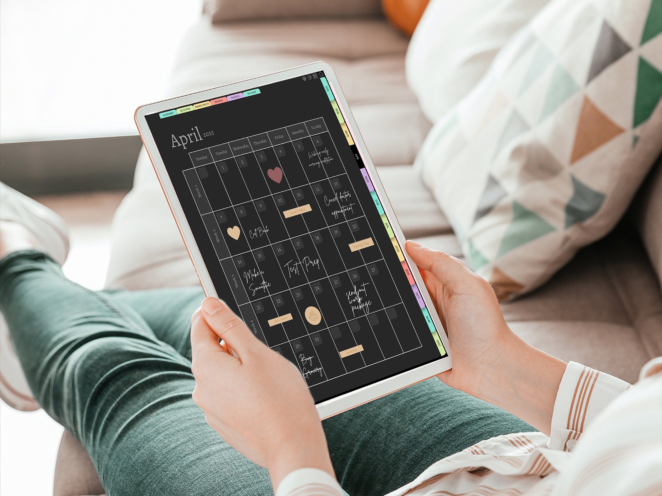 All-in-one Digital Planner 2025, Dark Mode, Digital Planner, Weekly ...