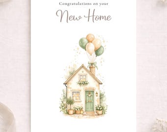 New Home Card - Congratulations On Your New Home - Happy Moving Day - New Home Card For Friends - A5 - Blank Inside