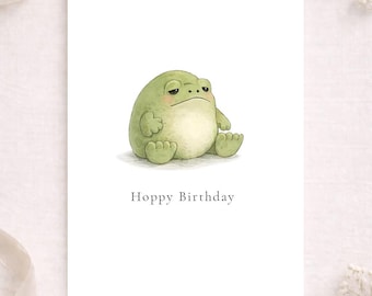 Rainfrog Birthday Card, Ricky Rainfrog, Plush Toy, Personalised Card, Grumpy Frog