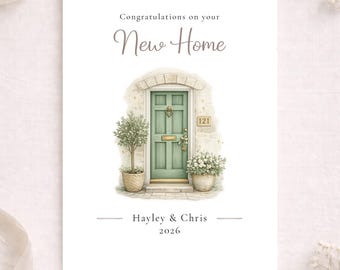 Personalised New Home Card - Congratulations On Your New Home - Happy Moving Day - New Home Card For Friends - A5 - Blank Inside