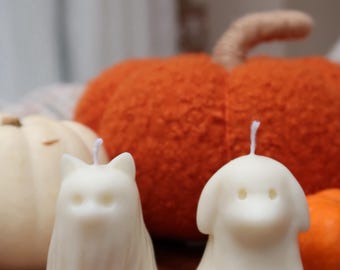 Halloween Ghost Candle,  Dog & Cat Decor, Home Scent, Dog candle, Cat candle, Spooky Season, Halloween candle, pumpkin spice, boo basket