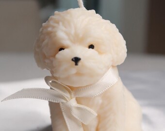 Bichon Frise Dog Candle | Puppy Candle | Gifts for Her | Gift for mother | Pet lover | Gifts for pet lover | Dog shaped candle | Bichon Dog