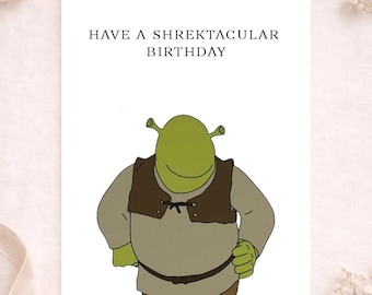 Shrek Inspired Birthday Card, Humour Card, A5
