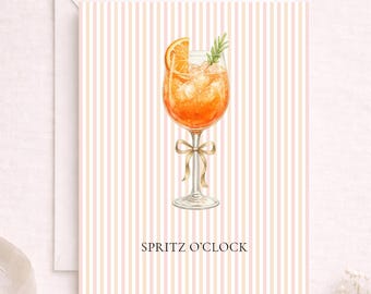 Spritz Cocktail Birthday Card, Watercolour Illustration, Summer Celebration, A5