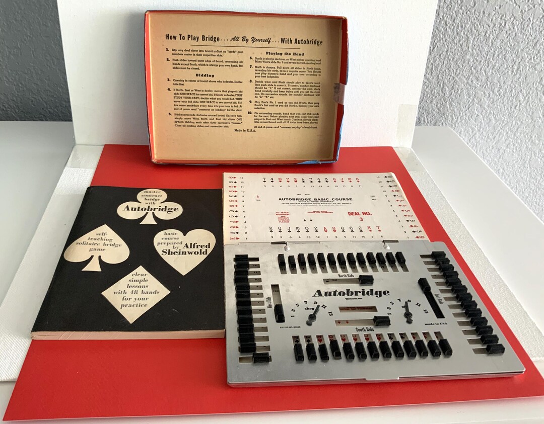Auto Bridge Vintage 1959 Autobridge Game Play Yourself Bridge Game Original Box PB ...