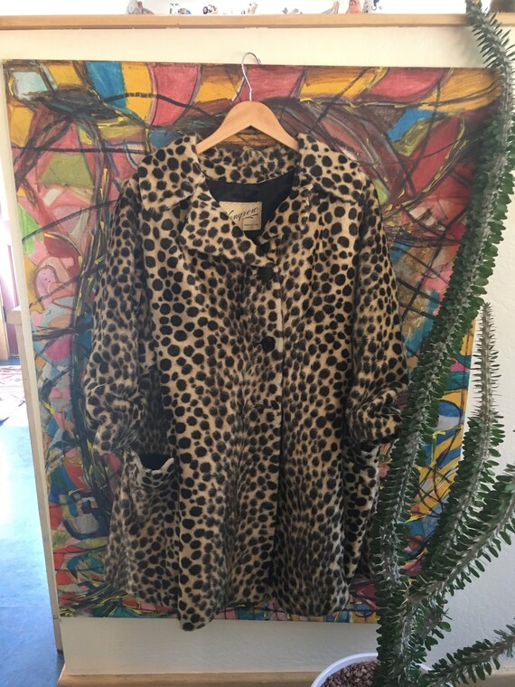 Vintage Leopard Print Fur Coat