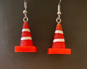 Traffic cone earrings