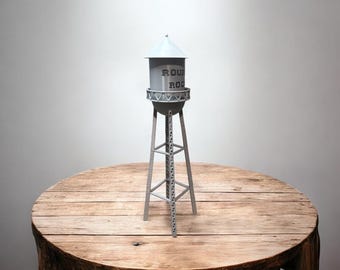 Mini Round Rock Water Tower Replica, Texas Pride Decor (10.5 inches)