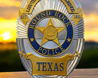 Large Round Rock Police Department Badge