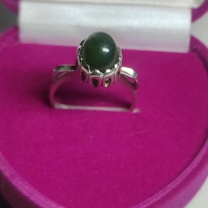 nefriet zilver 875 oude Sovjet Unie fabricaat collectie USSR Vintage ring natuurlijk