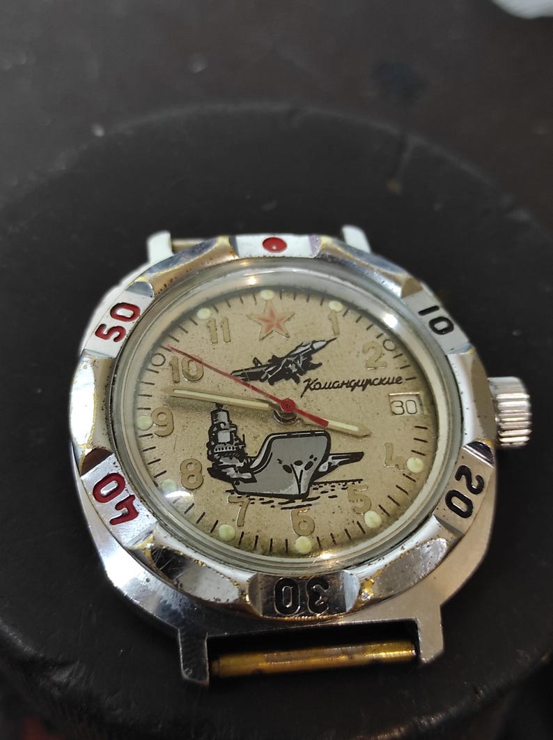 Vintage Vostok Komandirskie Aircraft Carrier Watch – Excellent Working Condition image 1