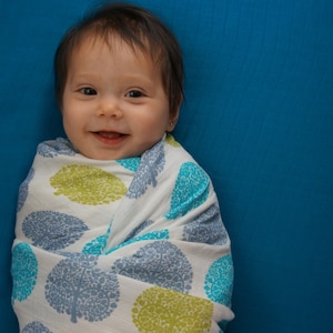 Tree of Life - 1 Single Layer Swaddles 50&quot;x50&quot; made from Bamboo, muslin, nursing cover, large size light weight blanket