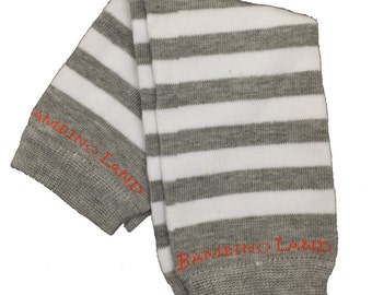 Organic Baby Leg Warmers Grey & White