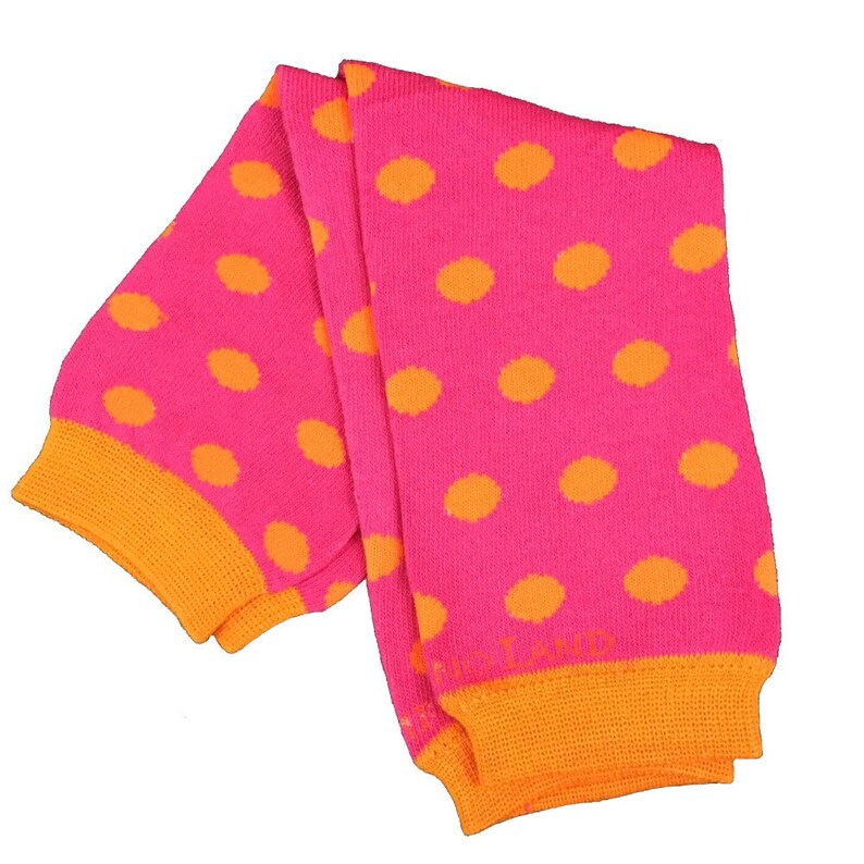 Organic Baby Leg Warmers Pink with Orange Dots Etsy