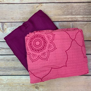 Gorgeous Pinks, 2pk of BAMBOO Muslin Swaddles 50&quot;x50&quot; made from Bamboo, muslin, nursing cover, large, light weight blanket