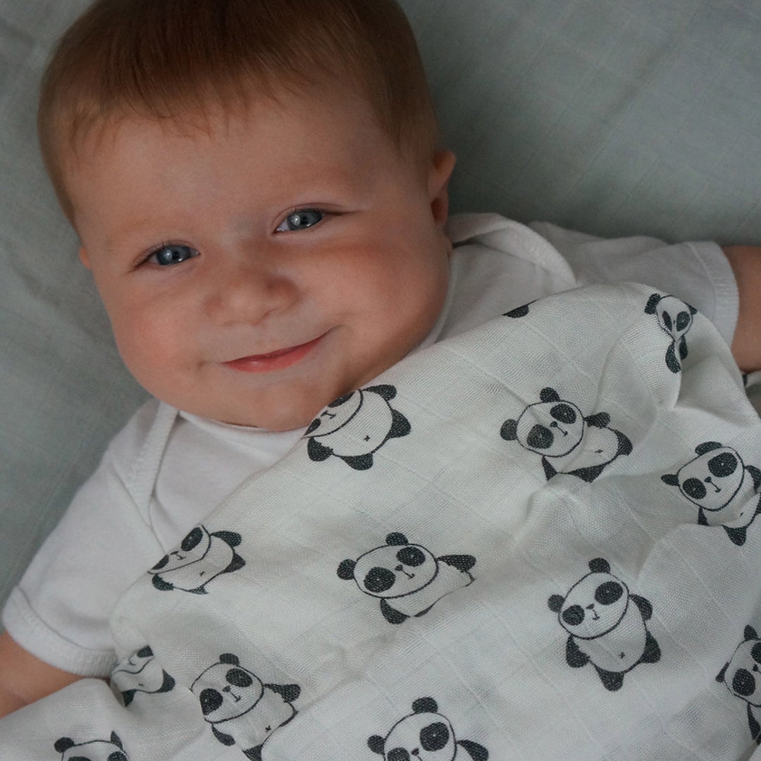 Panda Swaddle Blanket Made With 100 Organic Cotton Muslin. Etsy