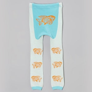 Goldfish Baby Leggings, Gender Neutral Pants, fits easily over cloth diapers