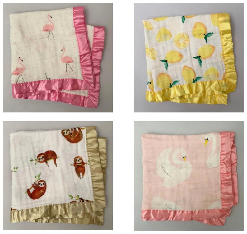 Great for swaddling made from 100/% cotton 3-Layer 23x23 made of soft muslin nursing cover Medium Snuggle Blankie travel blanket!