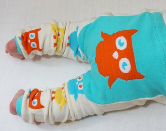 Owl Baby Leggings, Gender Neutral Pants, fits easily over cloth diapers