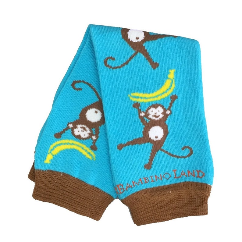 Organic Baby Leg Warmers Monkeys Teal Etsy