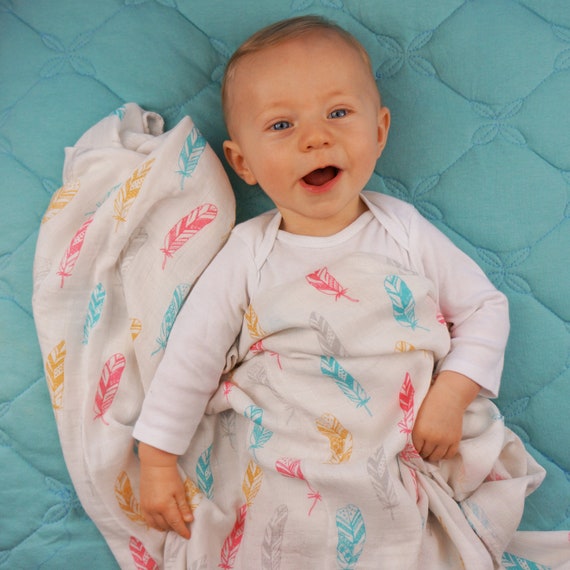 Feathers Swaddle Pack Soft Muslin, Bamboo/cotton Great