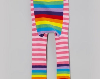 Pink Rainbows - Baby Leggings, Gender Neutral Pants, fits easily over cloth diapers