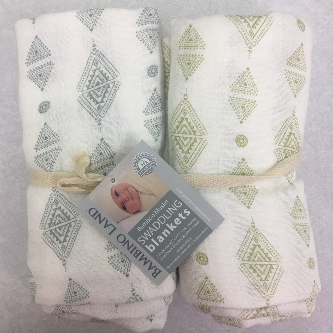 Triangles Muslin Swaddle 2 Pack Soft Muslin, Bamboo/cotton Blend. Great