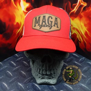 MAGA Gang Patch Hat, Kati Brand USA Snapback Trucker Hat, Trump 2024 Hats, Trump Red Hat, Patriotic Hat, President Trump Hat, Trump Gifts