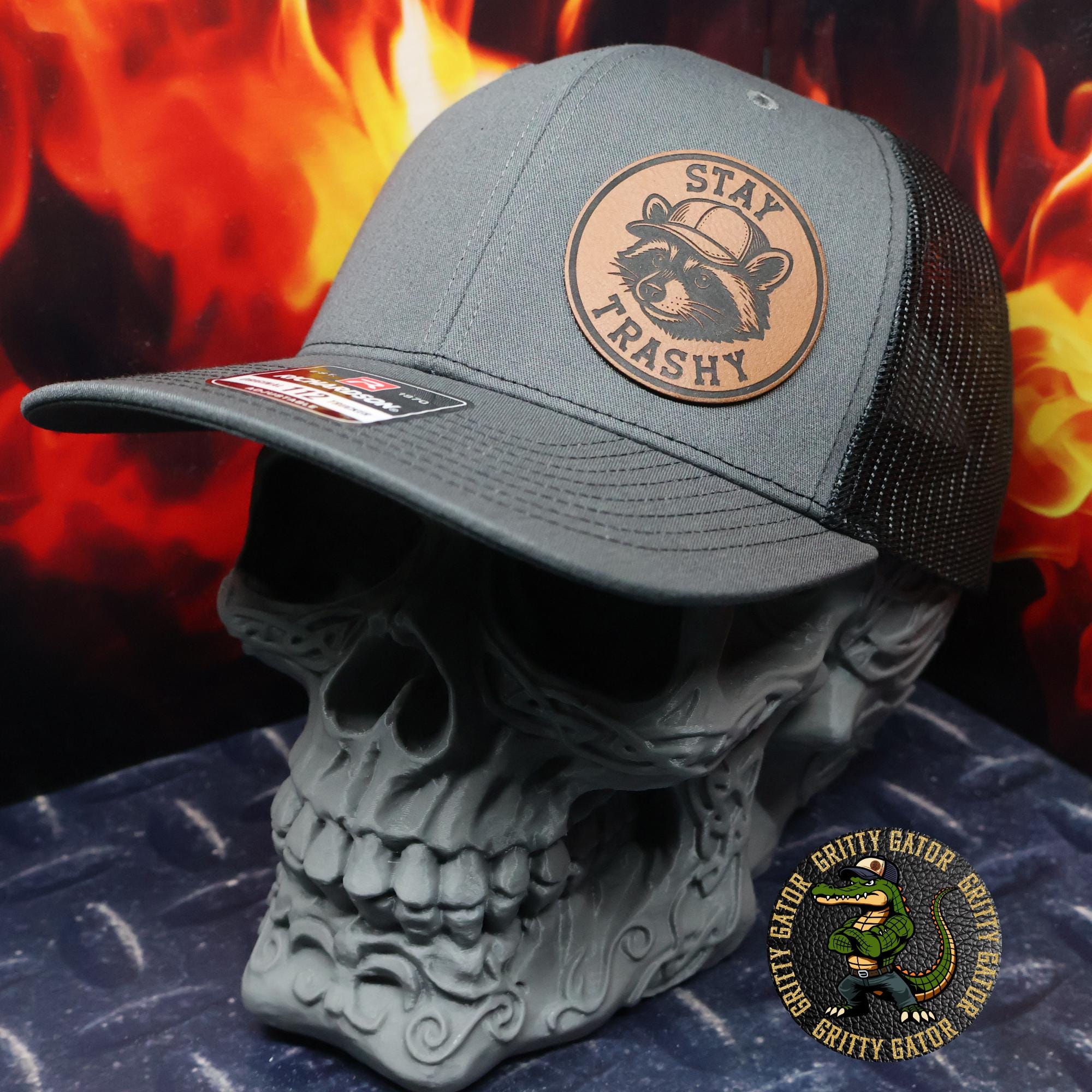 NEW Handcrafted “FERAL” Mesh Snap Back Truck Hat Black Silver Star & Chains Meet your new favorite trucker hat! ? Stop by the General  main image 3