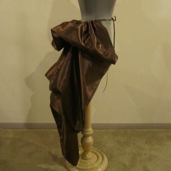 Items similar to Add a Bustle Skirt by LoriAnn - SATIN - Brown ...