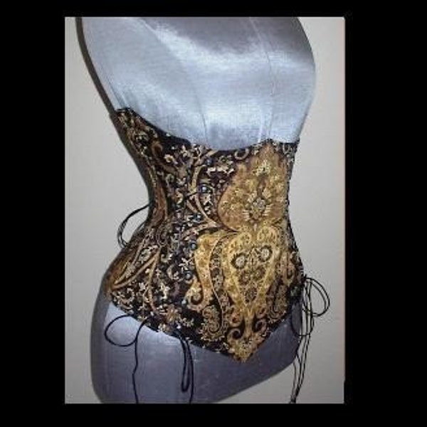 Reserved for Jessika - ORNATE Steampunk and  Dutchess Onyx - Custom Size - Under-Bust Corset