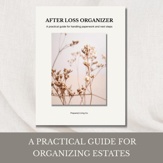 After Loss Organizer Printable | Estate Paperwork Checklist | Life Admin Planner | Family Records and Accounts Organizer | Digital Download