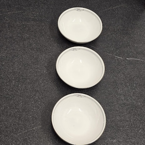 Ciotole da zuppa Royal Doulton vintage: modello Platinum Concord, set da 3