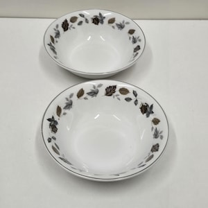 Vintage Alfred Meakin China Springwood Pattern Set of 2 Soup Bowls 6 1/2 inches