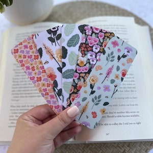 Bright Flower Bookmark Collection | Cardstock Bookmarks | Laminated | Gift for Book Lover | Cute Bookmark | Gift for Her |Tassel Bookmark