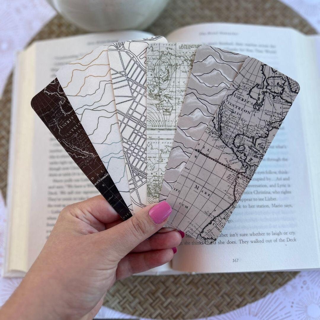 Laminated Map Bookmark: Unique Book Lover Gift - Etsy