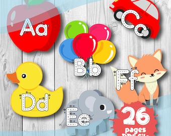 Letter Tracing Cards, Preschool Activity, Preschool Printable Preschool Tracing Cards, ABC Card, Homeschool Printable, Preschool Worksheet