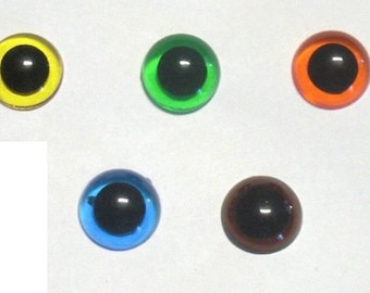 5 pares de ojos de seguridad de 6 mm, transparentes, colores surtidos