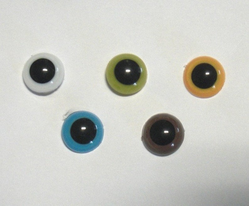 10 paires dyeux de sécurité de 15 mm colorés image 2