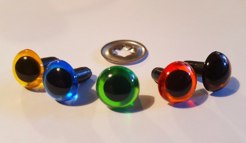 10 pairs 12 mm safety eyes transparent colours image 1