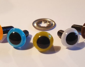 10 pairs 7.5 mm safety eyes solid colours