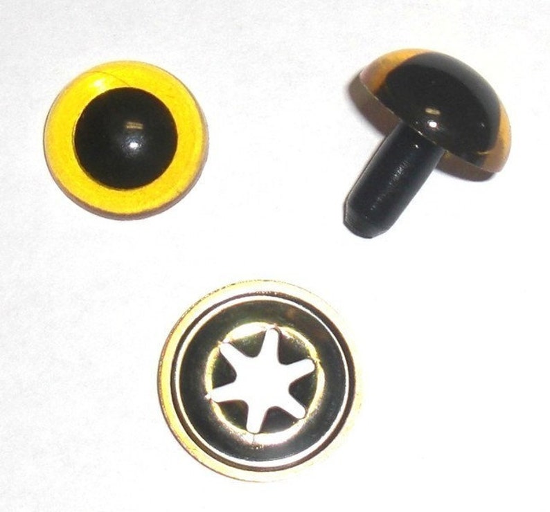 5 paires dyeux de sécurité de 9 mm transparent coloré Jaune